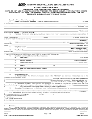 Standard Sublease Agreement