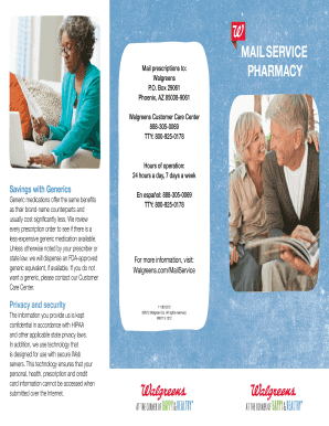 Walgreens Mail Service Prescription Order Form