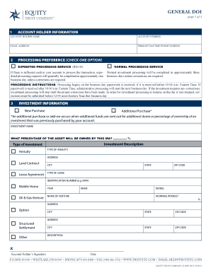 General Direction of Investment Form