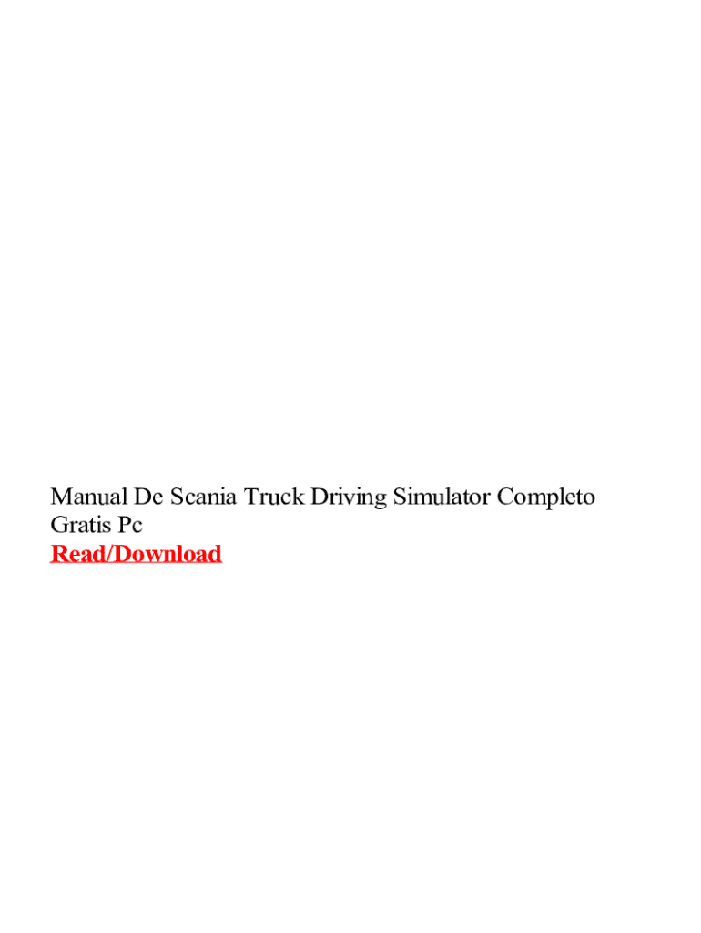 Scania Truck Driving Simulator Torrent - Fill Online, Printable.