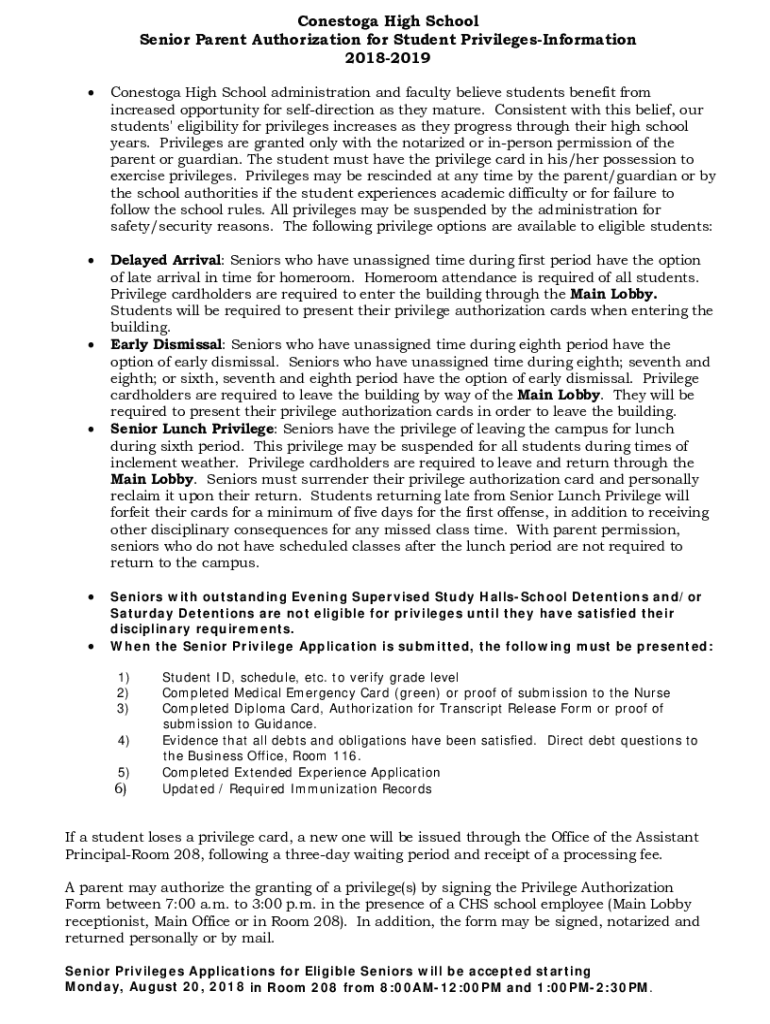 Fillable Online Conestoga High School administration and faculty