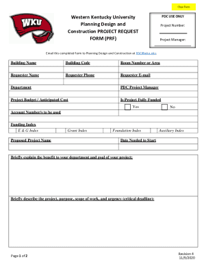 Project Request Form - Western Kentucky University
