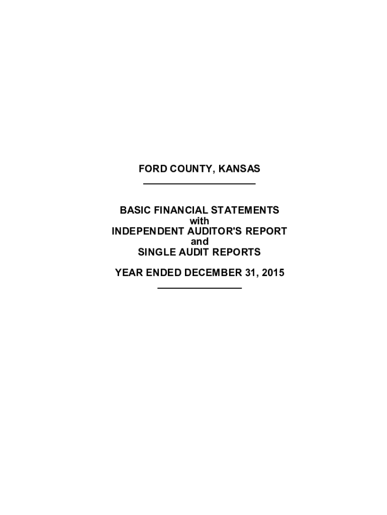 Fillable Online FORD COUNTY, KANSAS BASIC FINANCIAL STATEMENTS