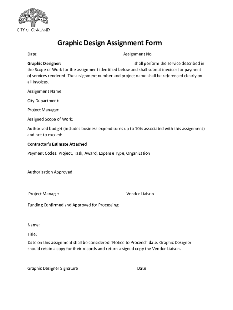 Fillable Online Graphic Design Assignment Form Fax Email Print - pdfFiller