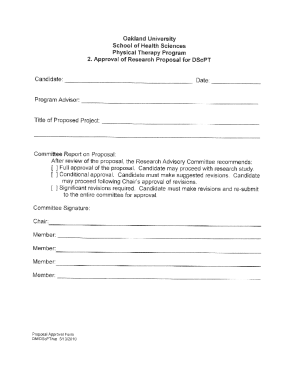 DSCPT Proposal Approval Form (PDF - Oakland University