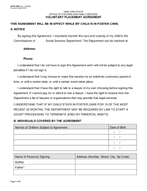 OCFS-2202 - Office of Children and Family Services