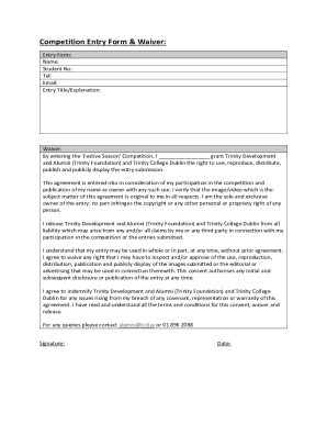 Competition Entry Form & Waiver