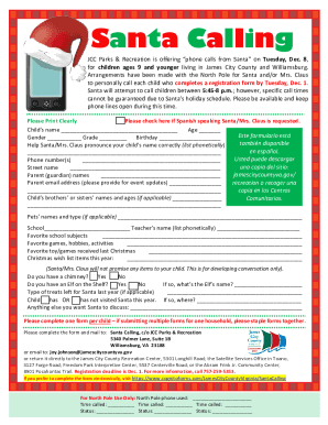 For children ages 9 and younger living in James City County and Williamsburg