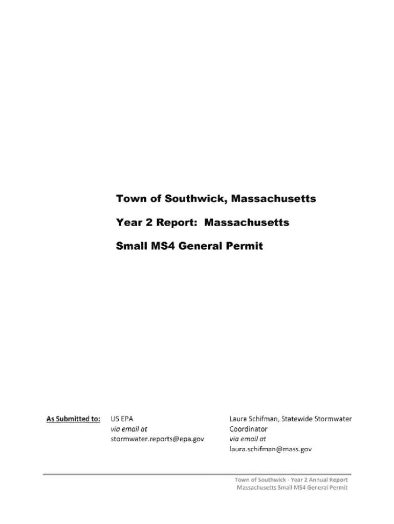 Fillable Online Year 2 Annual Report Massachusetts Small MS4 General