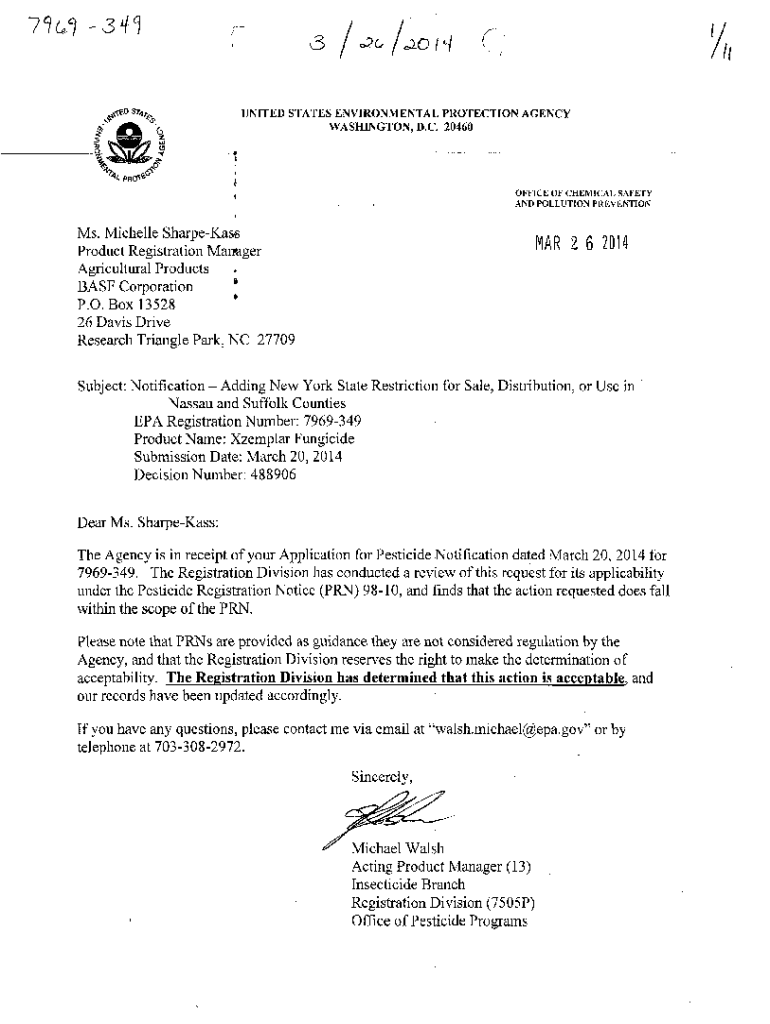 Fillable Online US EPA, Pesticide Product Label, Xzemplar Fungicide, 03
