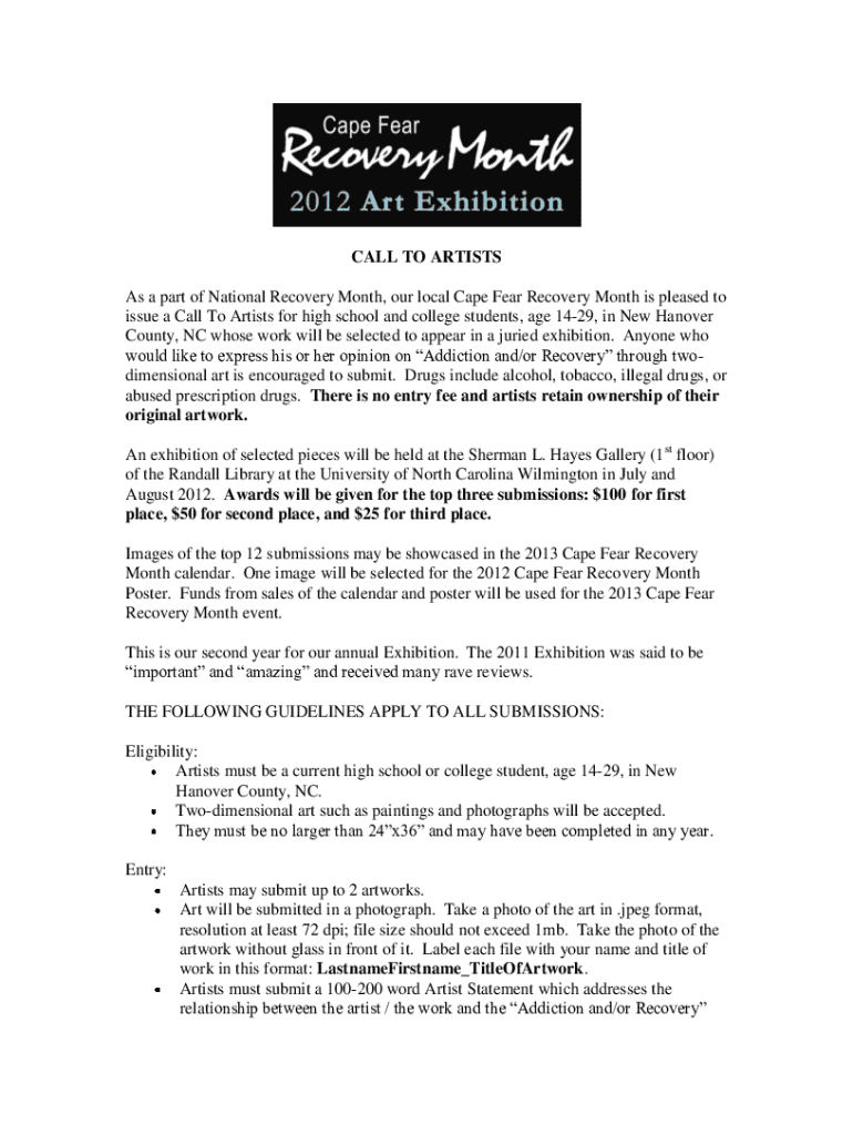 Fillable Online As a part of National Recovery Month, our local Cape