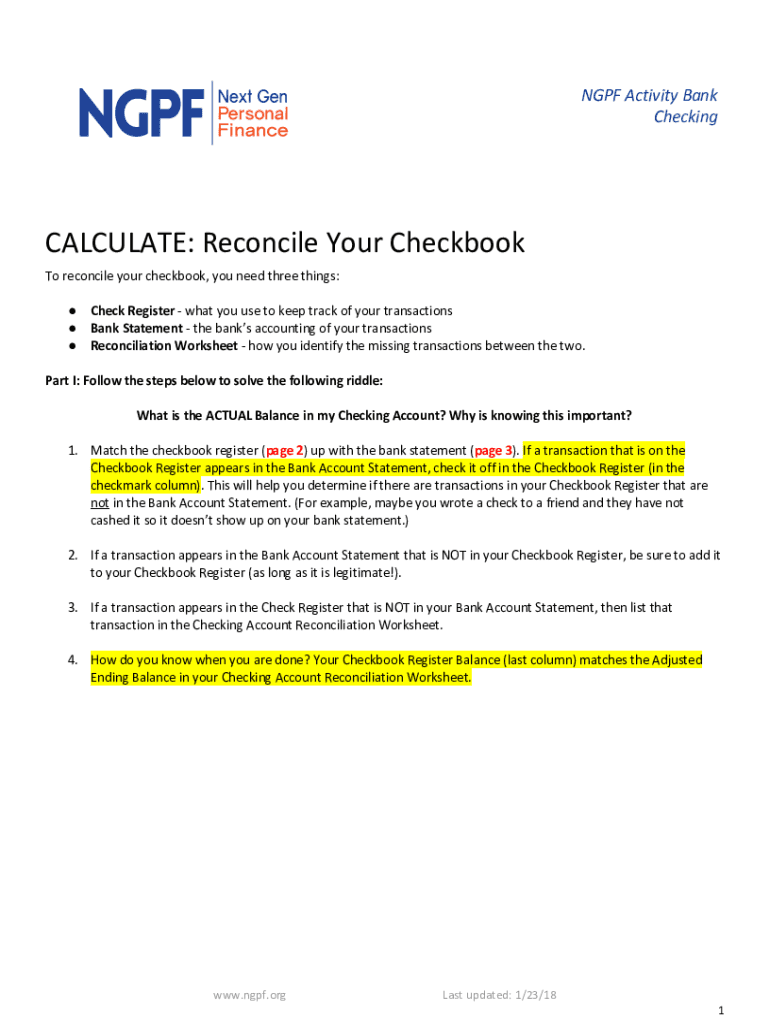 Fillable Online CALCULATE: Reconcile Your CheckbookCheck register, Bank ... Fax Email Print ...