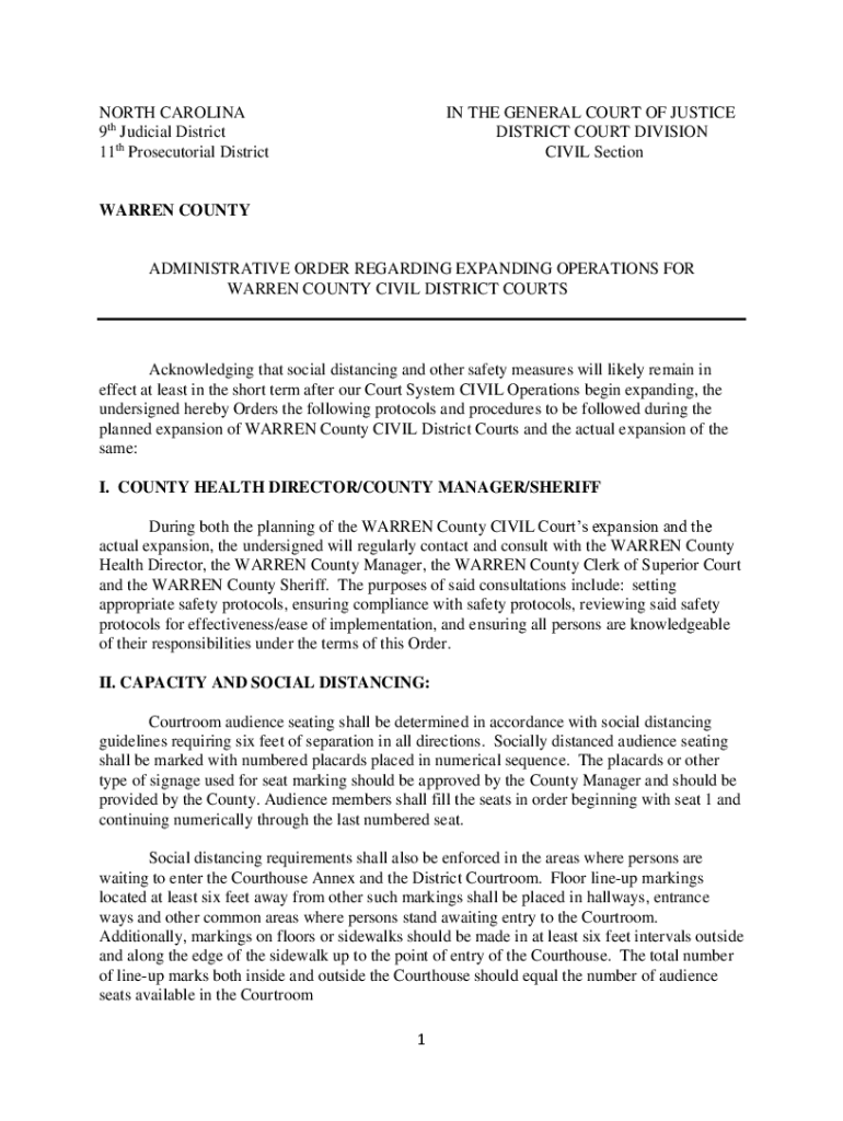 Fillable online warren county nccourts fax email print pdffiller