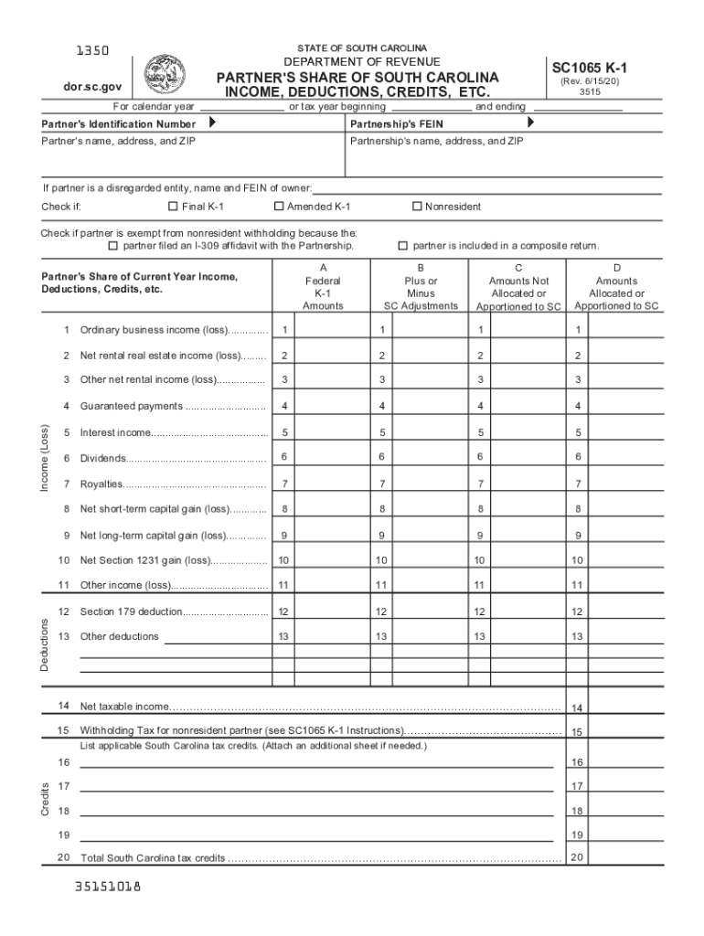 sc 1065 k 1 Preview on Page 1