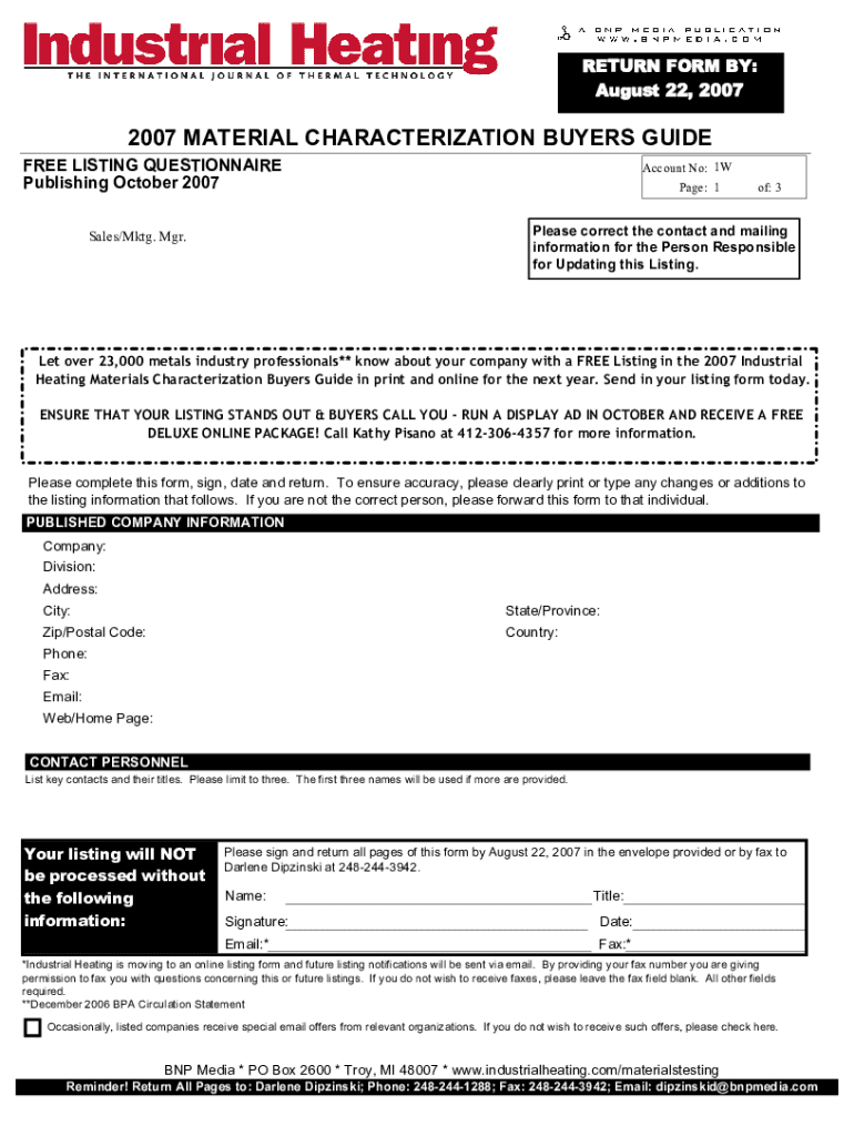 Fillable Online Heat Treating Process Control & Instrumentation ...