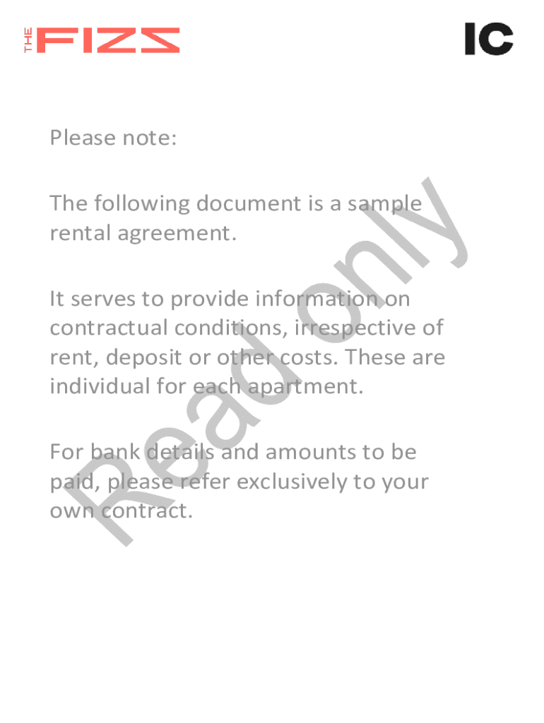 Fillable Online Please note: The following document is a sample rental ...