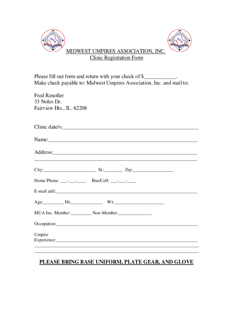 Fillable Online Umpire Evaluation Form Midwest Umpires Association