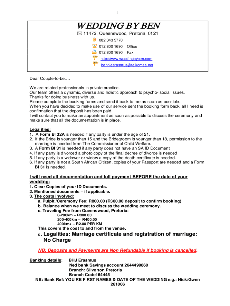 Fillable online blank booking form template in word and pdf formats fax