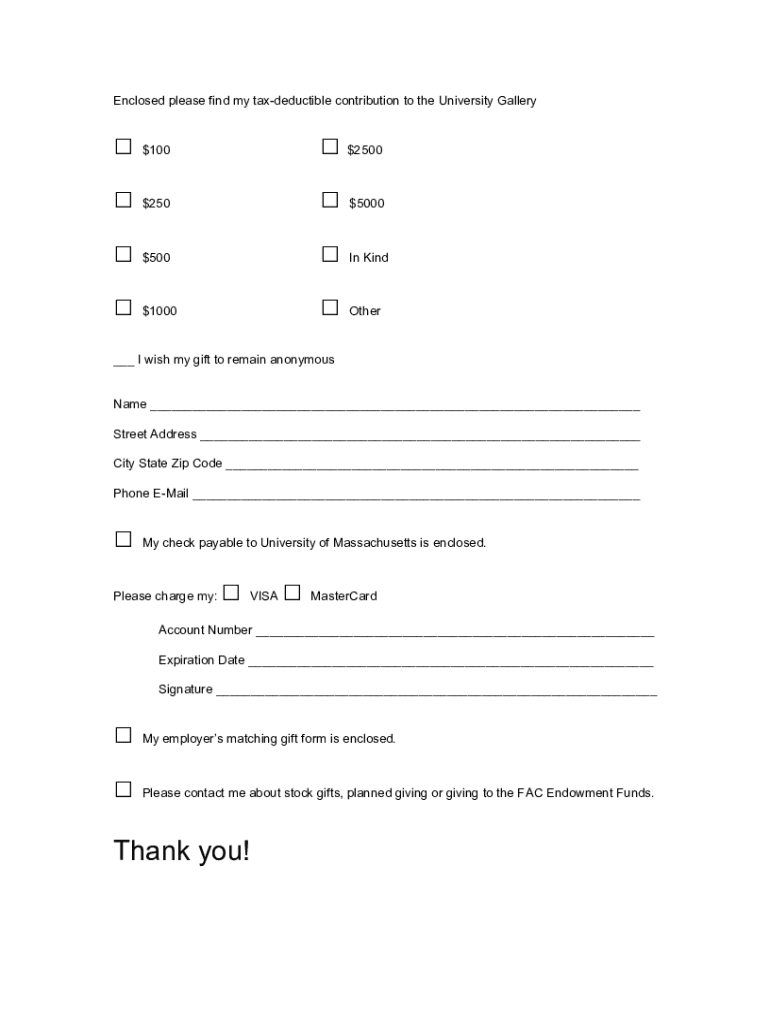 Fillable Online Enclosed please find my taxdeductible contribution to