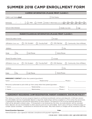 Please return forms to the camp office by Forms can be ...