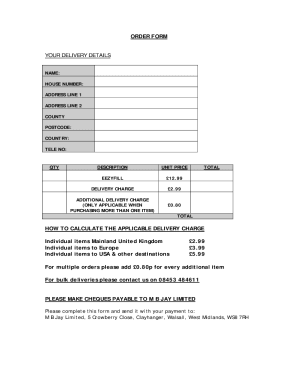 ORDER FORM - Eezyfill