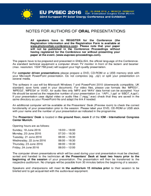 All speakers have to REGISTER for the Conference (the