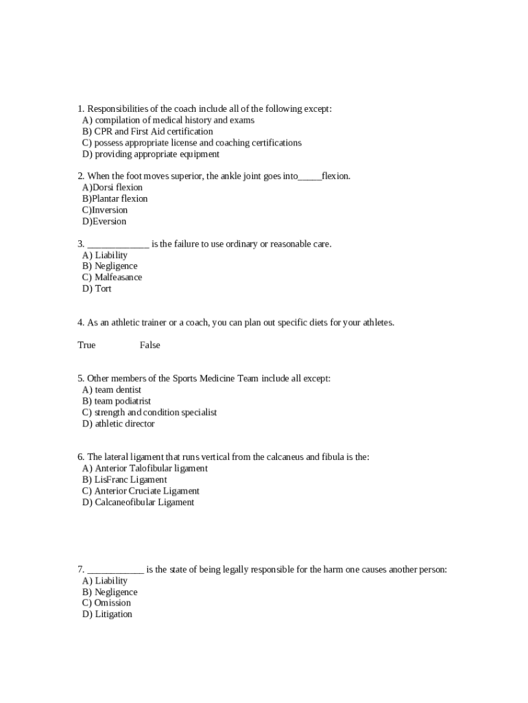 First Aid, Health and Safety for Coaches Online Course Doc Template pdfFiller