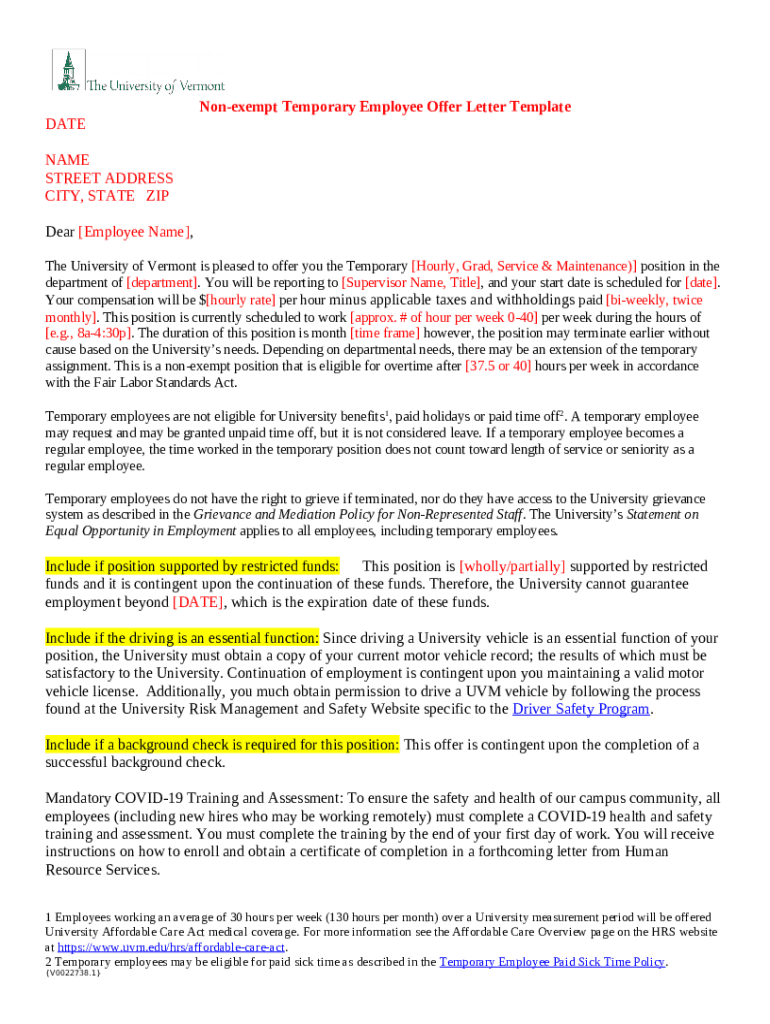 Temporary Staff Hiring Letter Template (V0022738.DOCX;1) Doc Template