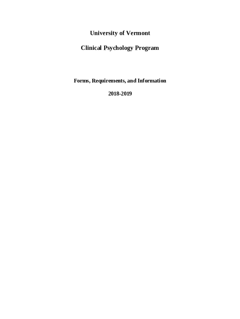 University of Vermont Clinical Psychology Program s Doc Template