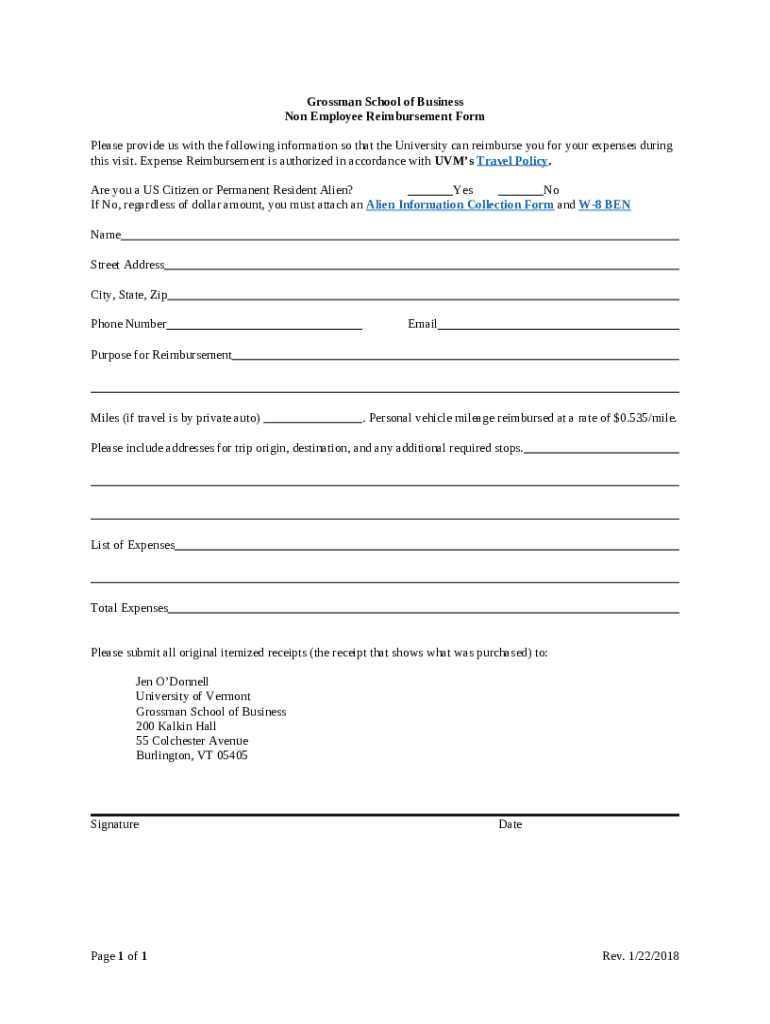 Non-Employee Reimbursement (DOC) - University of ... Doc Template ...