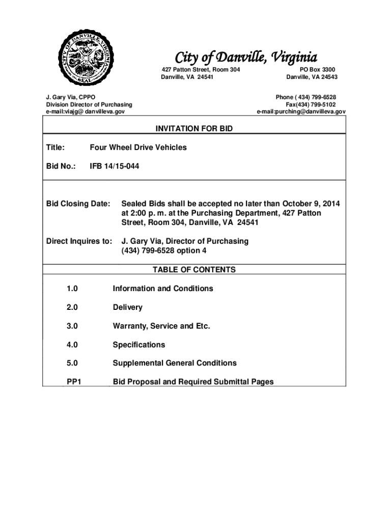 Fillable Online CITY OF DANVILLE, VIRGINIA List of Delinquent Real