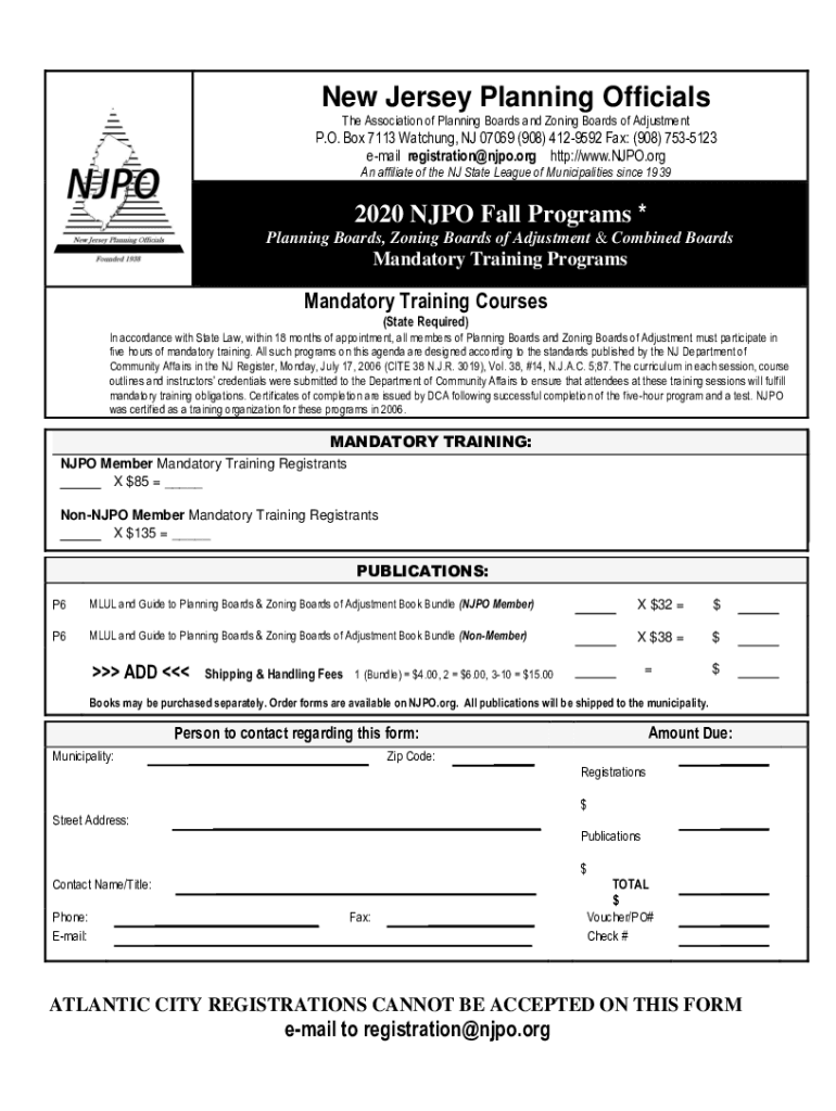 Fillable Online Guide To Planning & Zoning Boards New Jersey Planning