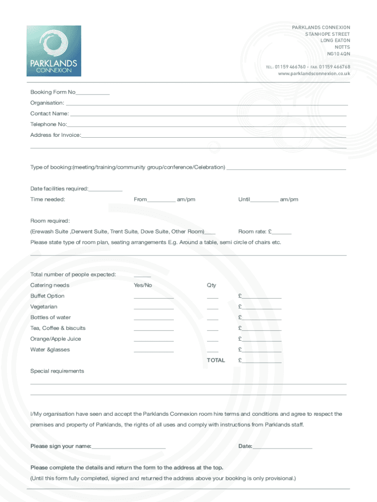 Fillable Online 19+ Event Booking Form Templates in PDF DOC Free ...