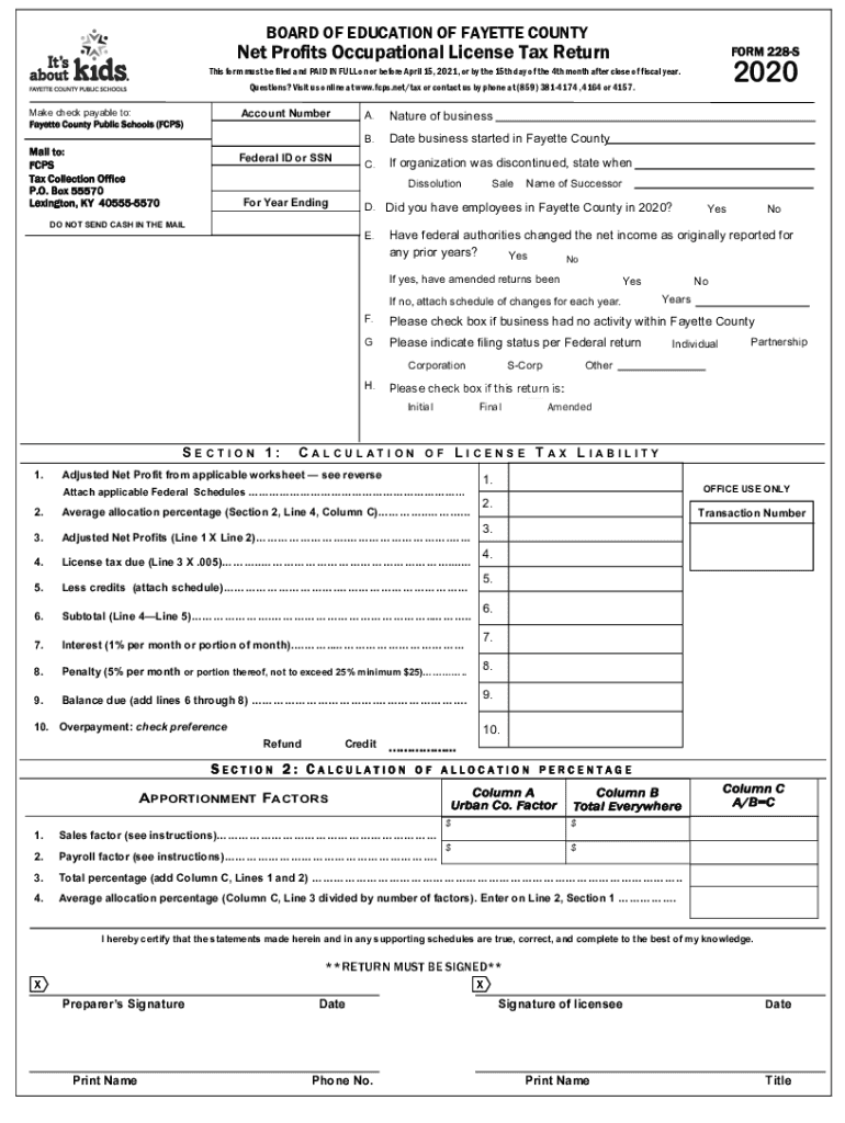 form 228 s fayette county Preview on Page 1