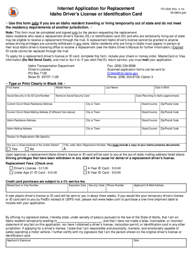 idaho id card online Preview on Page 1.