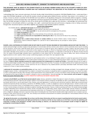Athletic participation form 2020-21 - Guilford County Schools