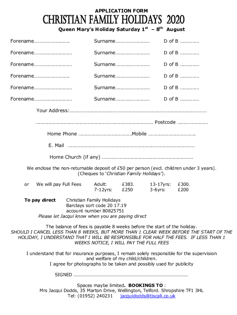 Fillable Online APPLICATION Form one Fax Email Print - pdfFiller