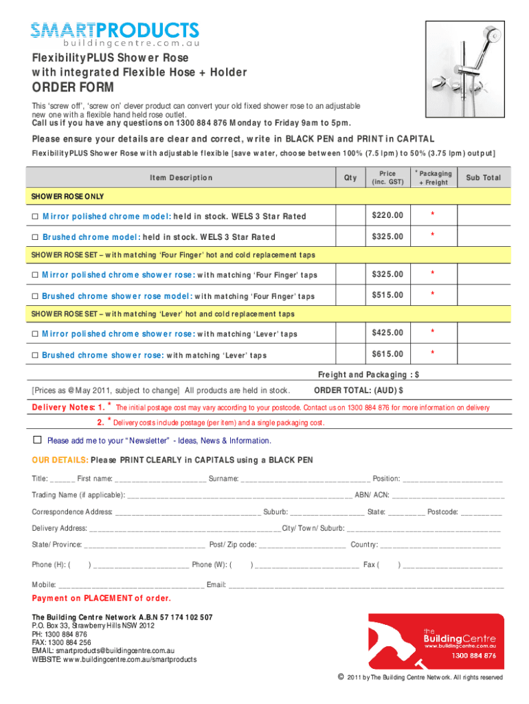 Fillable Online DIY Water Saving Shower Rose with Flexible Hose Kit Fax