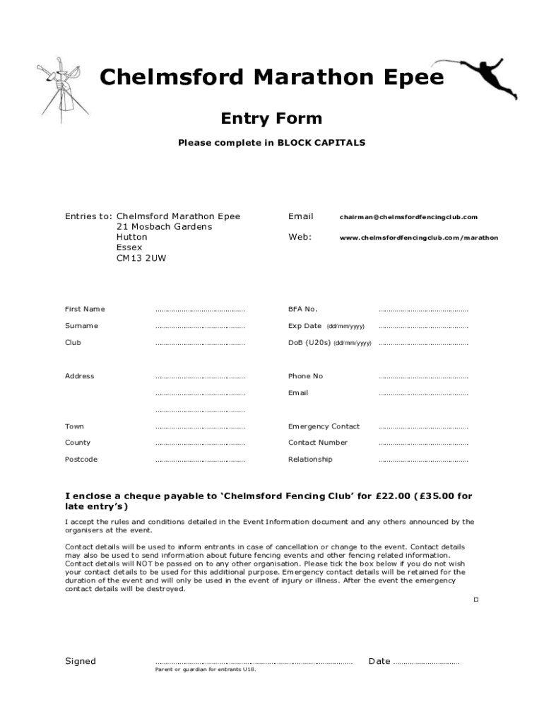 Fillable Online Manchester Marathon The UK's 2nd Largest Marathon Fax