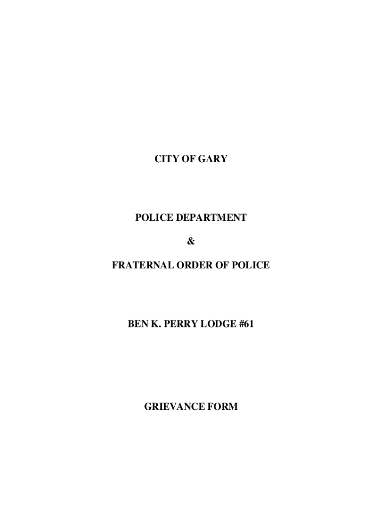 Fillable Online CITY OF GARY POLICE DEPARTMENT to Gary