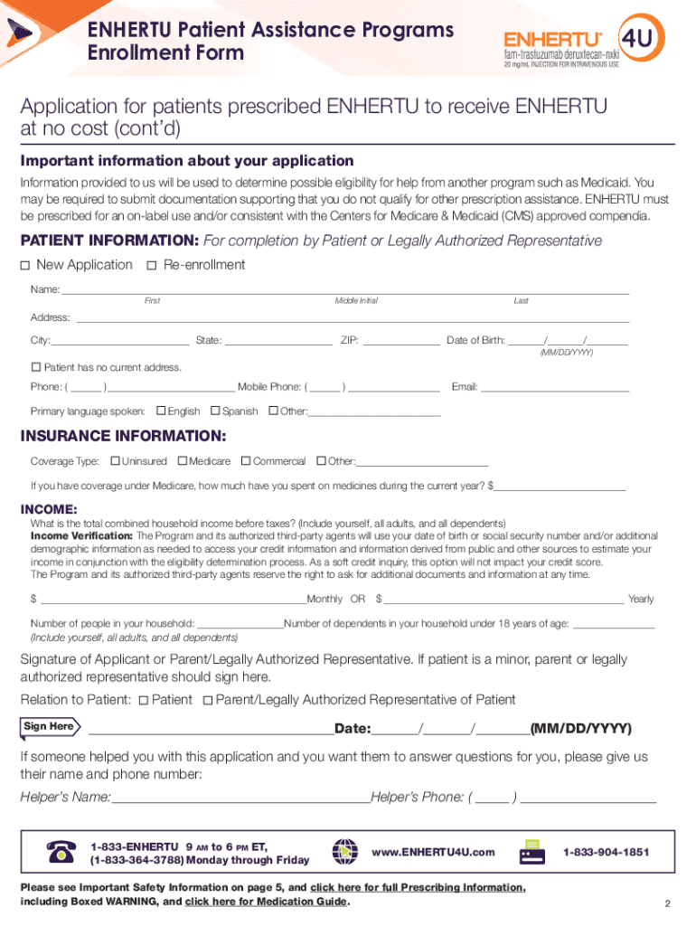Fillable Online Patient Assistance Program Enrollment and Consent Form ...