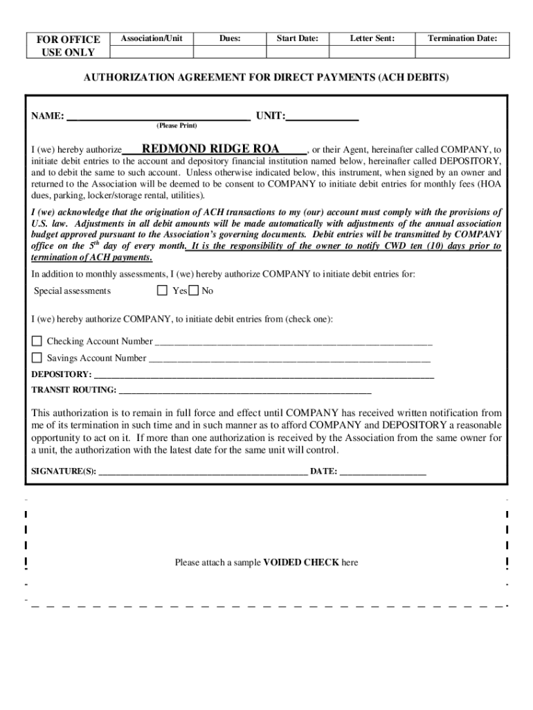 Fillable Online Redmond Ridge Residential Owners Association Menu Sign ...