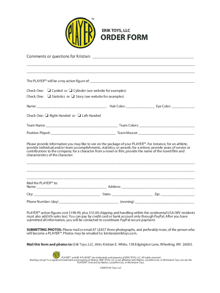 Fillable Online Order Form for PDF Fax Email Print - pdfFiller