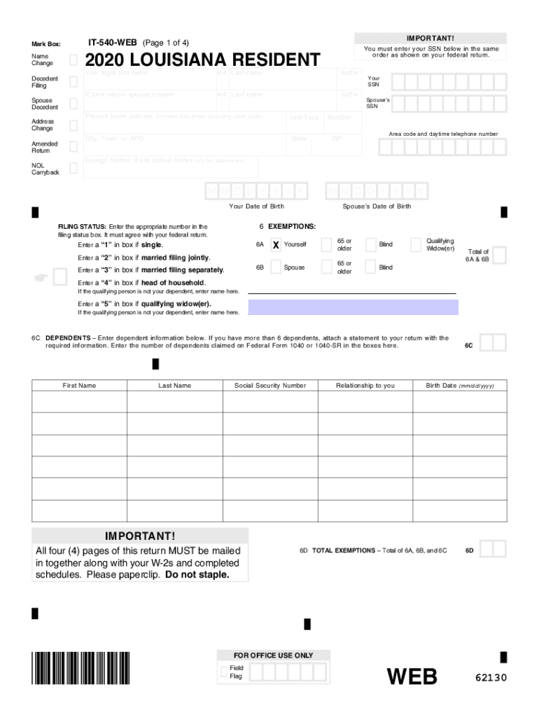 louisiana form it 540 Preview on Page 1