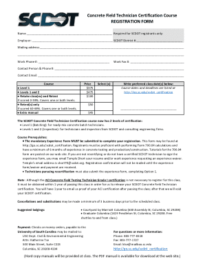 Fillable Online Concrete Field Technician Certification Course Fax Fillable Online Concrete Field Technician Certification Course Fax