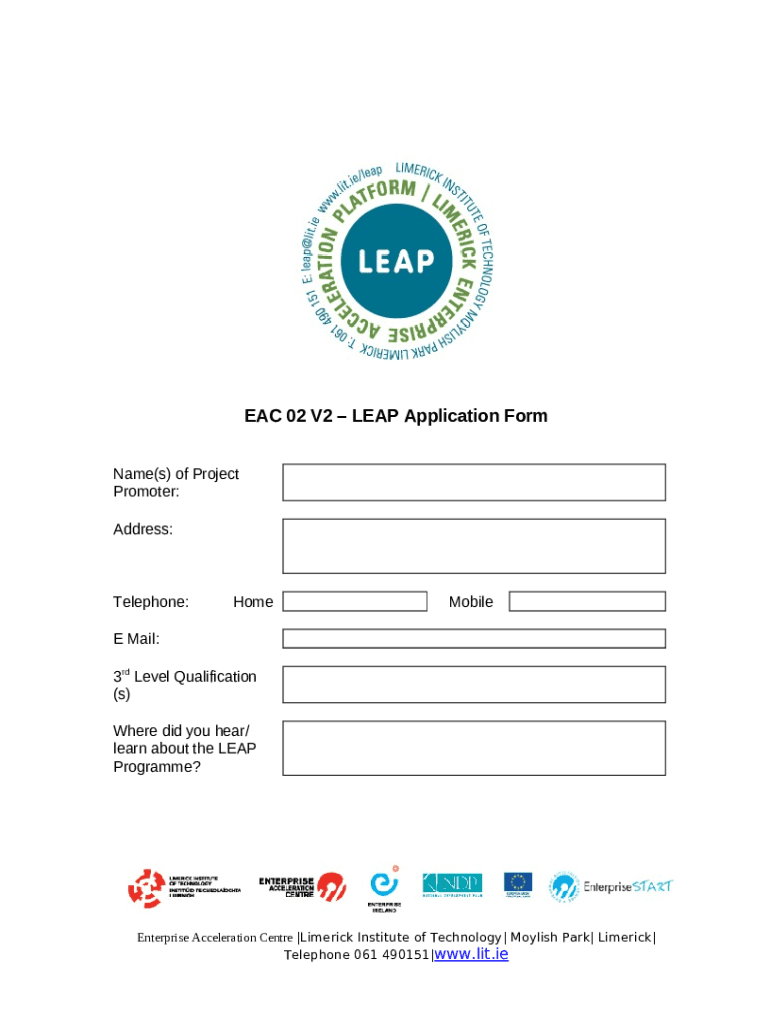 EAC 02 V2 LEAP Application Doc Template pdfFiller