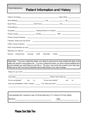 Patient Forms - Family Optometry of Silicon Valley