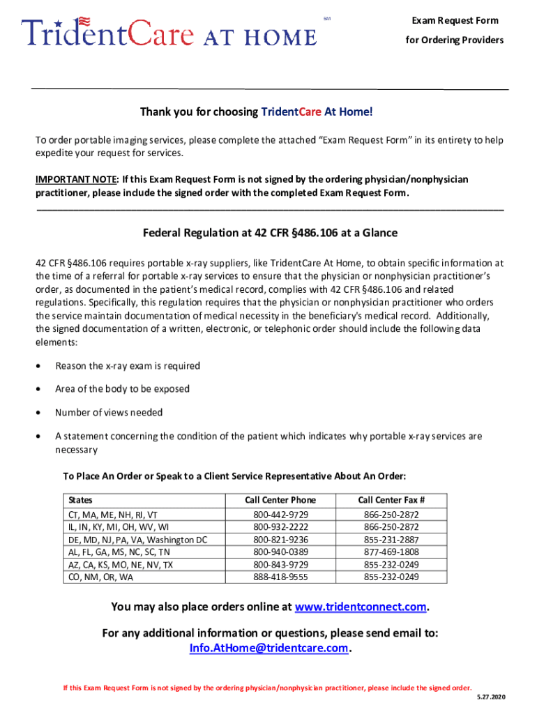 Fillable Online Thank you for choosing TridentCare At Home! Federal