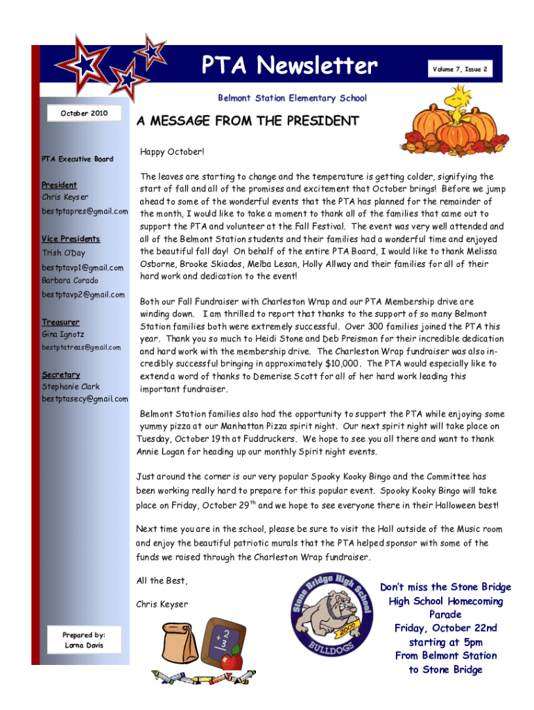 Fillable Online PTA / PTA Executive Board West Long Branch Public School Fax Email Print