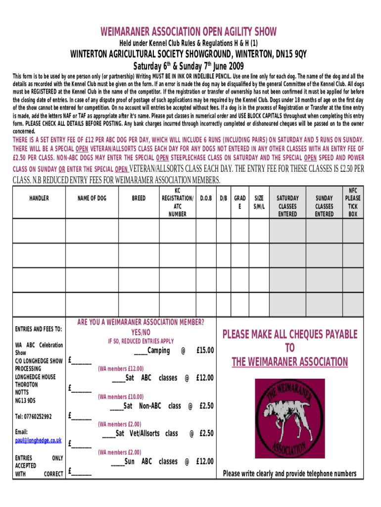 Already competing in dog showing?The Kennel Club Doc Template pdfFiller